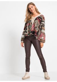 bonprix - Spodnie ze stretchem z mieszanki wiskozy. Kolor: brązowy. Materiał: wiskoza. Styl: elegancki #3