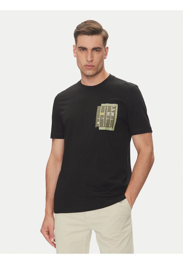 BOSS T-Shirt Te_Container 50546920 Czarny Regular Fit. Kolor: czarny. Materiał: bawełna