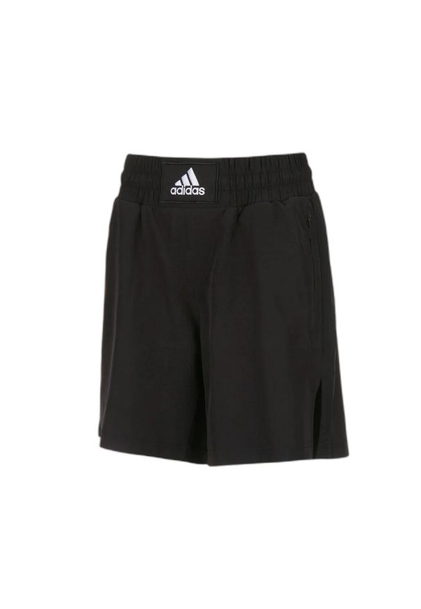 Adidas - Krótkie spodenki do boksu treningowego adidas. Kolor: czarny, biały, wielokolorowy. Sport: fitness, bieganie