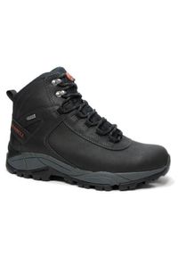 Buty trekkingowe męskie Merrell Vego Mid Leather Waterproof. Wysokość cholewki: za kostkę. Zapięcie: sznurówki. Kolor: czarny. Materiał: materiał, tkanina, syntetyk, skóra. Szerokość cholewki: normalna. Sport: turystyka piesza