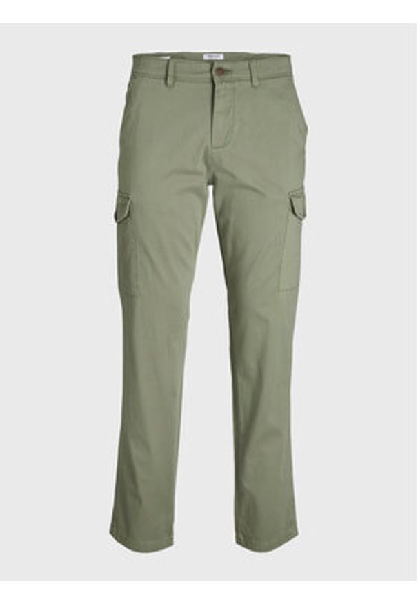 Jack & Jones Spodnie materiałowe Ollie 12224001 Zielony Regular Fit. Kolor: zielony. Materiał: bawełna