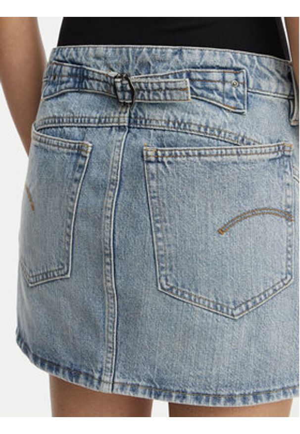 G-Star RAW - G-Star Raw Spódnica jeansowa Cinch D28409-E352 Niebieski Regular Fit. Kolor: niebieski. Materiał: bawełna