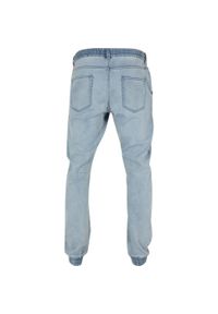 Urban Classics - Męskie Dżinsowe Spodnie Do Biegania Z Dzianiny. Kolor: niebieski. Materiał: dzianina. Długość: długie