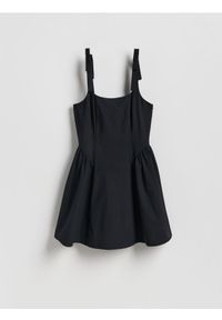 Reserved - Sukienka mini - czarny. Kolor: czarny. Materiał: tkanina. Długość: mini