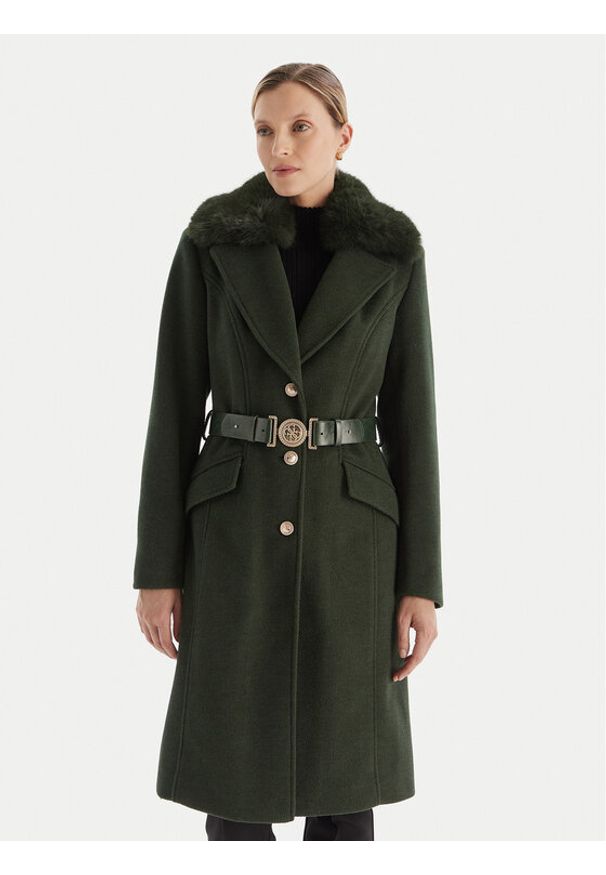 Guess Płaszcz przejściowy W5BL25 W2672 Zielony Regular Fit. Kolor: zielony. Materiał: syntetyk