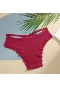 Intica - Figi z paseczkami i koronką na co dzień i okazje Vladena. Kolor: czerwony. Materiał: koronka. Wzór: koronka