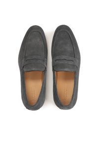 Kazar - Grafitowe zamszowe loafersy na brązowej podeszwie. Zapięcie: bez zapięcia. Kolor: szary. Materiał: zamsz. Sezon: wiosna, lato. Styl: klasyczny #2