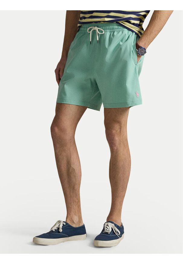 Polo Ralph Lauren Szorty kąpielowe 710957782509 Zielony Regular Fit. Kolor: zielony. Materiał: syntetyk