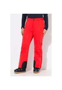 ULLA POPKEN - Damskie Spodnie softshell wodoodporne kieszenie na zamek błyskawiczny. Kolekcja: plus size. Kolor: czerwony. Materiał: poliester, materiał. Sezon: lato. Sport: turystyka piesza