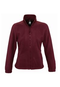 SOL'S - Damska Bluza Polarowa North Fleece Jacket. Kolor: czerwony, wielokolorowy, brązowy. Materiał: polar. Sezon: zima #1