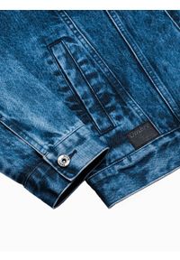 Ombre Clothing - Kurtka męska jeansowa C441 - jeans - XL. Okazja: na co dzień. Materiał: jeans. Styl: casual, klasyczny #5
