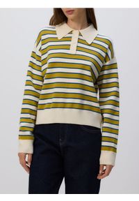 Reserved - Sweter polo z wiskozą - wielobarwny. Typ kołnierza: polo. Materiał: wiskoza