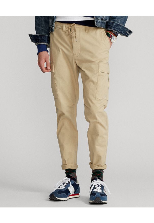 Ralph Lauren - RALPH LAUREN - Beżowe spodnie cargo. Kolor: beżowy. Materiał: bawełna, tkanina