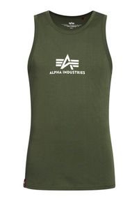 Alpha Industries Tank top Basic 126566 Zielony Regular Fit. Kolor: zielony. Materiał: bawełna #4