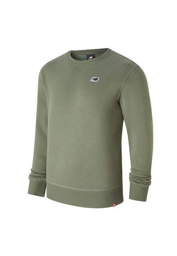 Bluza New Balance MT23601DON - zielona. Kolor: zielony. Wzór: aplikacja. Styl: klasyczny
