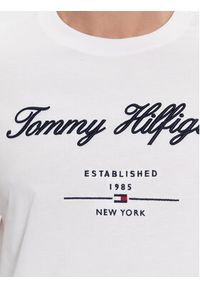 TOMMY HILFIGER - Tommy Hilfiger T-Shirt Script Logo Tee MW0MW33691 Biały Regular Fit. Kolor: biały. Materiał: bawełna