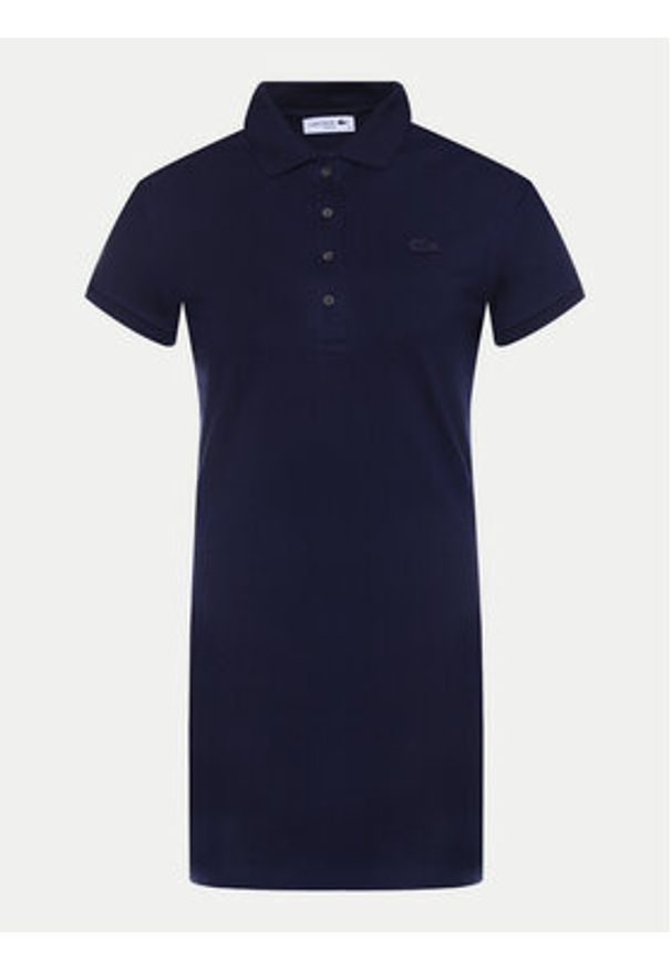 Lacoste Sukienka codzienna EF5473 Granatowy Slim Fit. Okazja: na co dzień. Kolor: niebieski. Materiał: bawełna. Typ sukienki: proste. Styl: casual
