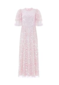 NEEDLE & THREAD - Midi sukienka Seren. Kolor: różowy, wielokolorowy, fioletowy. Wzór: kwiaty. Długość: midi #7