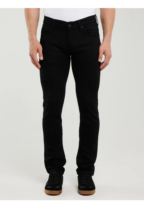 Big-Star - Jeansy męskie skinny czarne Jeffray 915. Kolor: czarny. Wzór: gładki