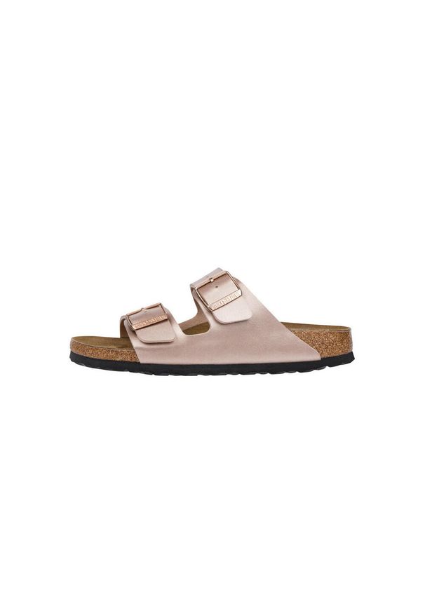 Klapki damskie Birkenstock Arizona Bf Copper. Okazja: na plażę. Kolor: brązowy. Materiał: zamsz. Styl: sportowy