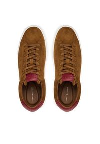 TOMMY HILFIGER - Tommy Hilfiger Sneakersy Premium Dress Cupsole FM0FM05573 Brązowy. Kolor: brązowy. Materiał: zamsz, skóra