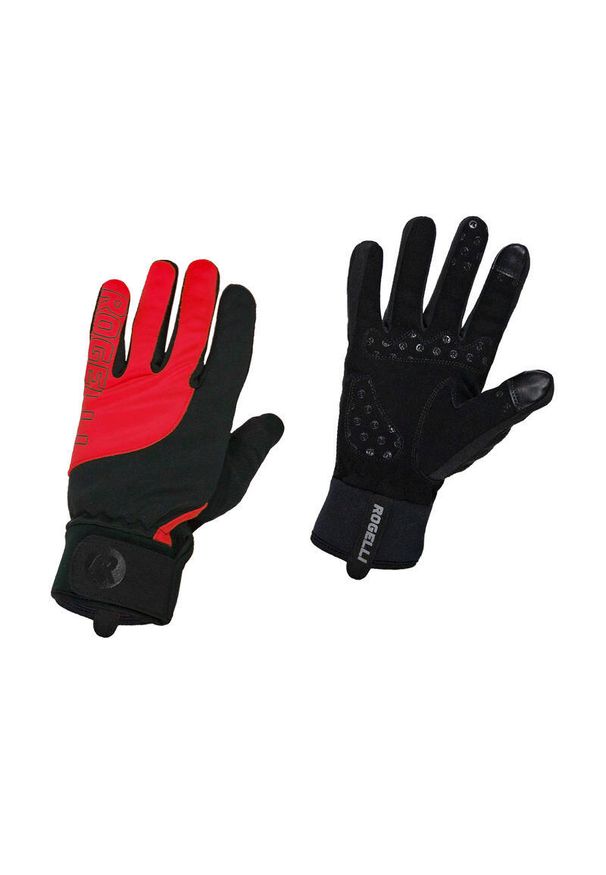 ROGELLI - Cieńsze zimowe żelowe rękawice STORM, czarno-czerwone. Kolor: wielokolorowy, czarny, czerwony. Sezon: zima