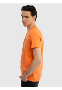 Big-Star - Koszulka męska o klasycznym kroju pomaraŅczowa Bruno 701. Kolor: pomarańczowy. Materiał: jeans, bawełna. Wzór: nadruk. Sezon: lato. Styl: klasyczny #3