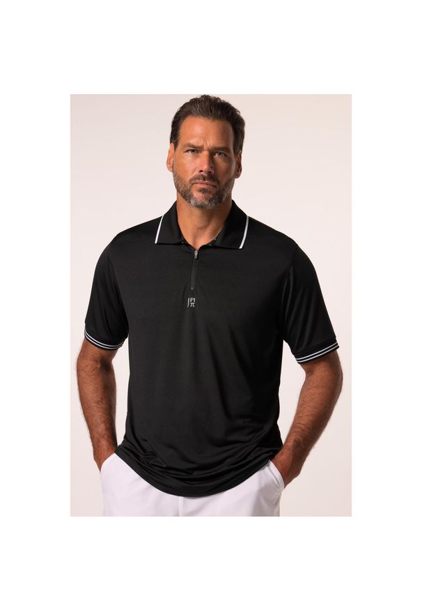 JAY-PI - Męska Funkcyjna koszulka polo tenis rękaw 1/2 QuickDry do roz.7XL. Typ kołnierza: polo. Kolekcja: plus size. Kolor: czarny. Materiał: poliester, materiał, elastan