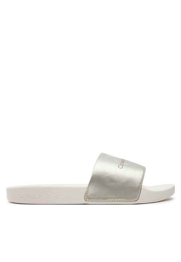 Calvin Klein Jeans Klapki Slide Ny Pearl YW0YW01243 Niebieski. Kolor: niebieski. Materiał: syntetyk