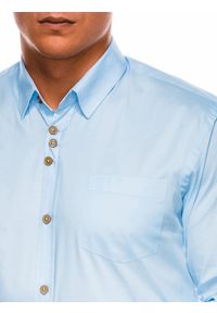Ombre Clothing - Koszula męska elegancka z długim rękawem K302 - błękitna - XXL. Kolor: niebieski. Materiał: bawełna, elastan. Długość rękawa: długi rękaw. Długość: długie. Wzór: aplikacja. Styl: elegancki #5