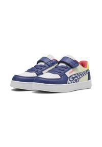 Puma - Dziecięce sneakersy PUMA Caven 2.0 Poised 2 race PUMA. Okazja: na uczelnię. Kolor: niebieski, wielokolorowy, biały, żółty. Wzór: nadruk. Sport: joga i pilates