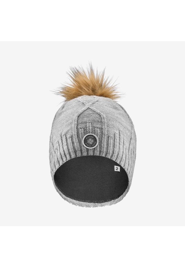 WEDZE - Czapka narciarska dla dorosłych Wedze Torsade. Kolor: szary. Materiał: poliester, wełna, materiał, akryl, elastan. Sezon: zima. Styl: sportowy
