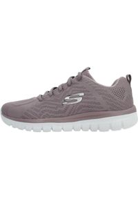 skechers - Buty do chodzenia damskie Skechers Gracefulget Connected. Zapięcie: sznurówki. Kolor: fioletowy. Materiał: materiał. Szerokość cholewki: normalna. Sport: turystyka piesza
