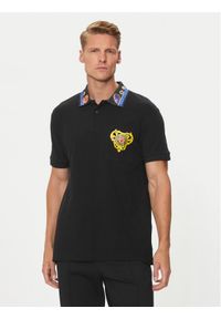 Versace Jeans Couture Polo 76GAGT11 Czarny Regular Fit. Typ kołnierza: polo. Kolor: czarny. Materiał: bawełna