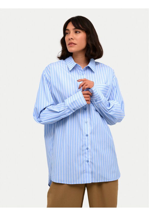 Kaffe Koszula Mackie 10508855 Niebieski Relaxed Fit. Kolor: niebieski. Materiał: bawełna, syntetyk