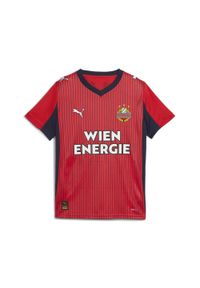Puma - Młodzieżowa koszulka wyjazdowa SK Rapid Wiedeń 25/26 PUMA Red Navy Blue. Kolor: czerwony, niebieski, wielokolorowy. Sport: piłka nożna