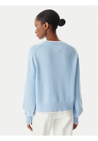Tommy Jeans Sweter Intarsia Flag Badge DW0DW22316 Niebieski jasny Relaxed Fit. Kolor: niebieski. Materiał: bawełna #3