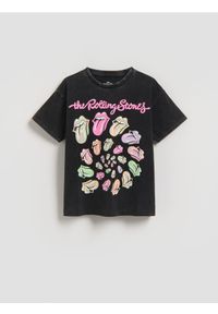 Reserved - Bawełniany t-shirt The Rolling Stones - ciemnoszary. Kolor: szary. Materiał: bawełna #1
