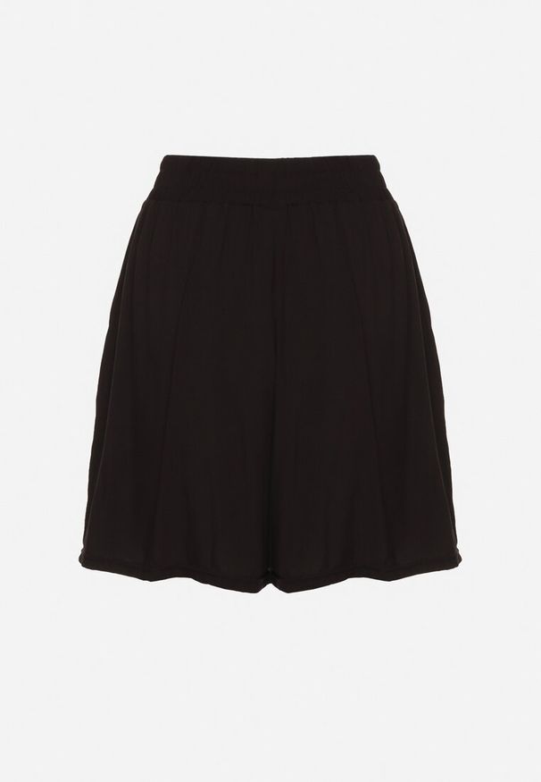 Born2be - Czarne Bawełniane Szorty z Wysokim Stanem i Wiązaniem Zenmio. Stan: podwyższony. Kolor: czarny. Materiał: bawełna. Sezon: lato. Styl: sportowy, elegancki