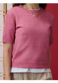 Sinsay - Bluzka swetrowa z domieszką wełny - różowy. Kolor: różowy. Materiał: wełna #1