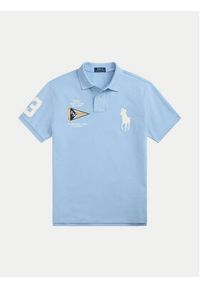 Polo Ralph Lauren Polo 710B21921002 Niebieski jasny Custom Slim Fit. Typ kołnierza: polo. Kolor: niebieski. Materiał: bawełna #2