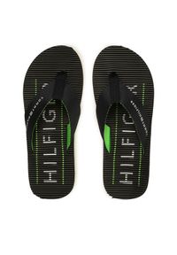 TOMMY HILFIGER - Tommy Hilfiger Japonki Massage Footbed Beach Sandal FM0FM04474 Granatowy. Kolor: niebieski. Materiał: materiał