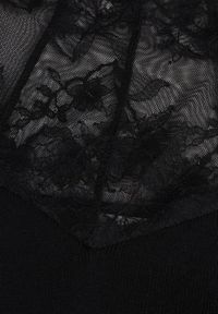 Born2be - Czarny Dopasowany Sweter z Półgolfem z Wiskozą Zdobiony Koronkową Siateczką Genna. Okazja: na co dzień. Kolor: czarny. Materiał: wiskoza, koronka. Wzór: aplikacja. Styl: casual, elegancki #8