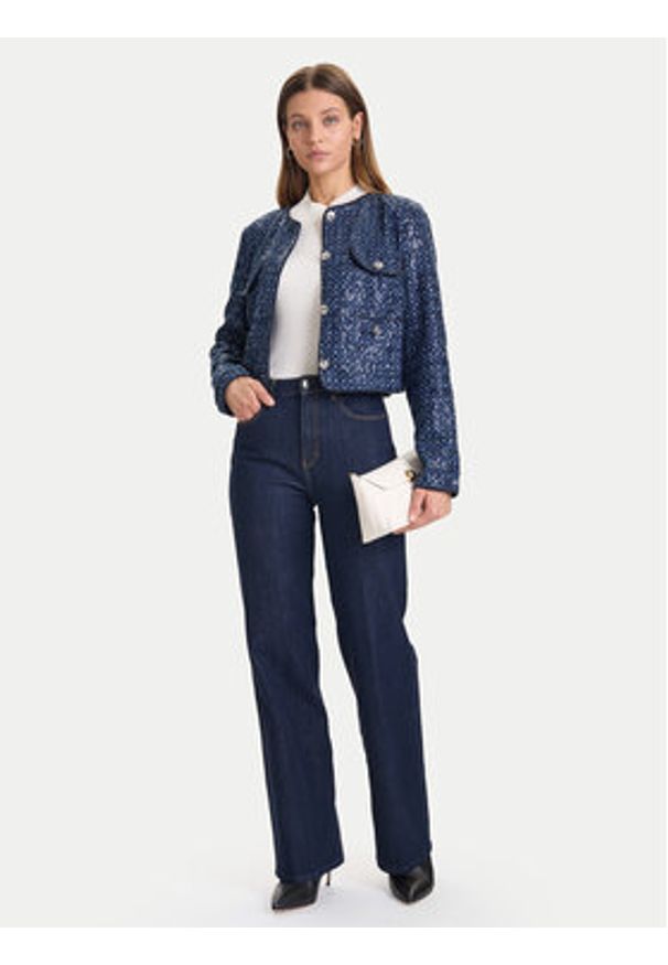 Guess Marynarka W5BN0C D0771 Granatowy Regular Fit. Kolor: niebieski. Materiał: syntetyk, bawełna