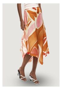 Desigual Spódnica midi 26SWFW13 Pomarańczowy Regular Fit. Kolor: pomarańczowy. Materiał: wiskoza. Długość: midi #1