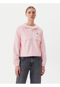 Tommy Jeans Wiatrówka Essential DW0DW20672 Różowy Relaxed Fit. Kolor: różowy. Materiał: syntetyk