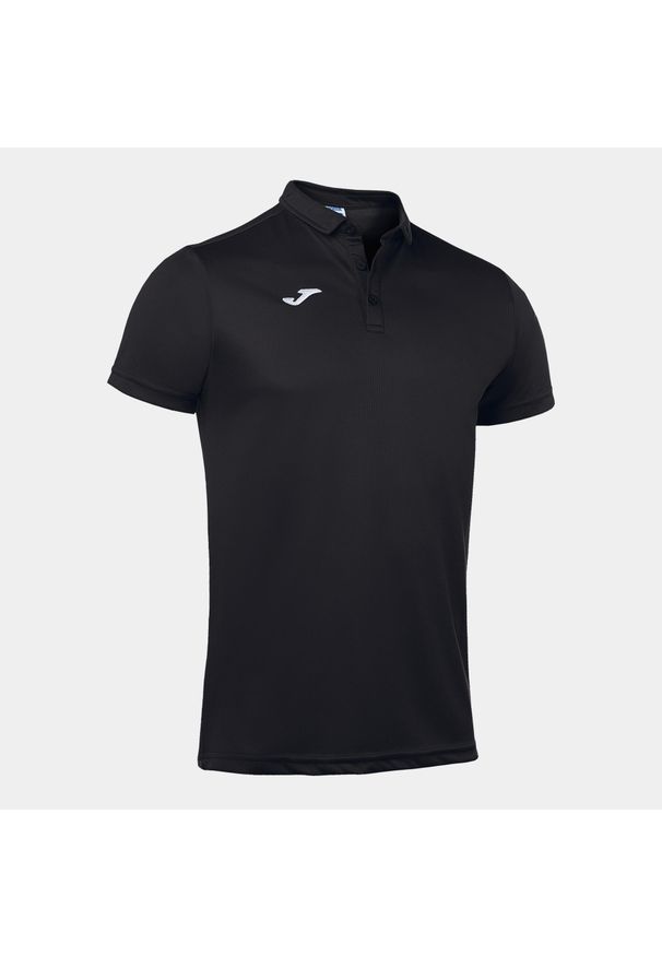 Koszulka polo do tenisa męska Joma Hobby. Typ kołnierza: polo. Kolor: czarny. Materiał: bawełna, materiał, poliester. Wzór: gładki. Sport: tenis