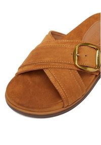 Guess Jeans Klapki CEO-HY1001-6 Brązowy. Kolor: brązowy. Materiał: materiał #2