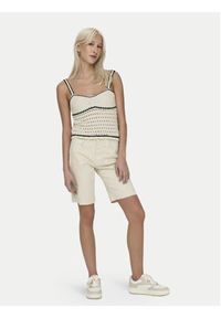only - ONLY Szorty jeansowe Emily 15311258 Écru Mom Fit. Kolor: kremowy. Materiał: bawełna #4