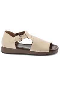 Sandały damskie Artiker, cholewka ze skóry naturalnej licowej pasek wokół kostki z regulacją na klamrę, beżowe, 58C0545. Zapięcie: klamry. Kolor: beżowy. Materiał: skóra #7